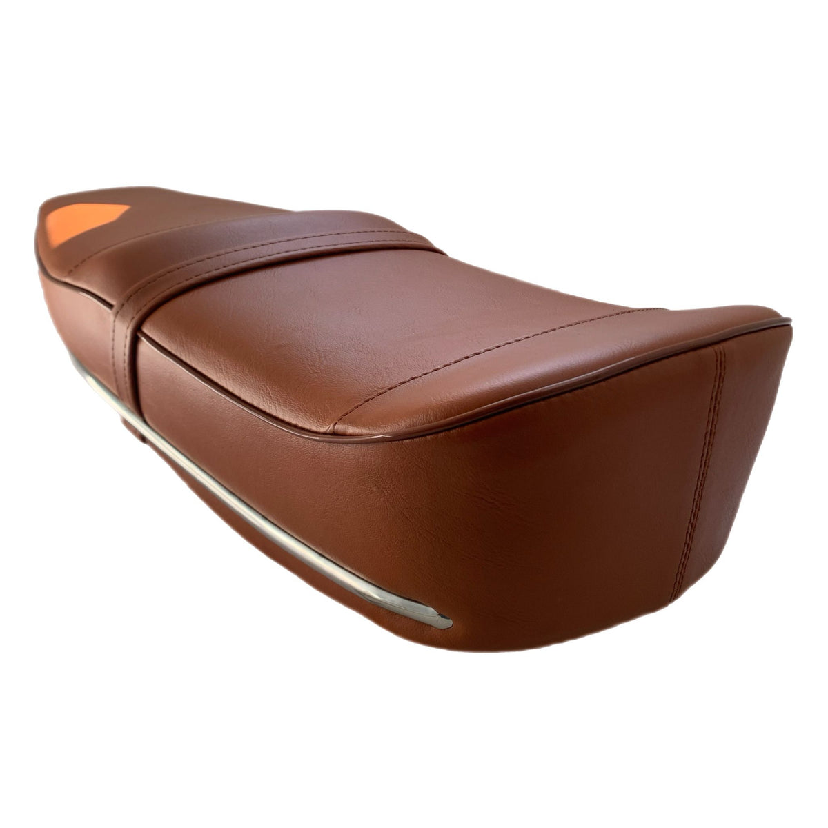 Lambretta Series 1 2 3 Li GP SX TV Pegasus Style Seat - Tan with Stainless Steel Trim