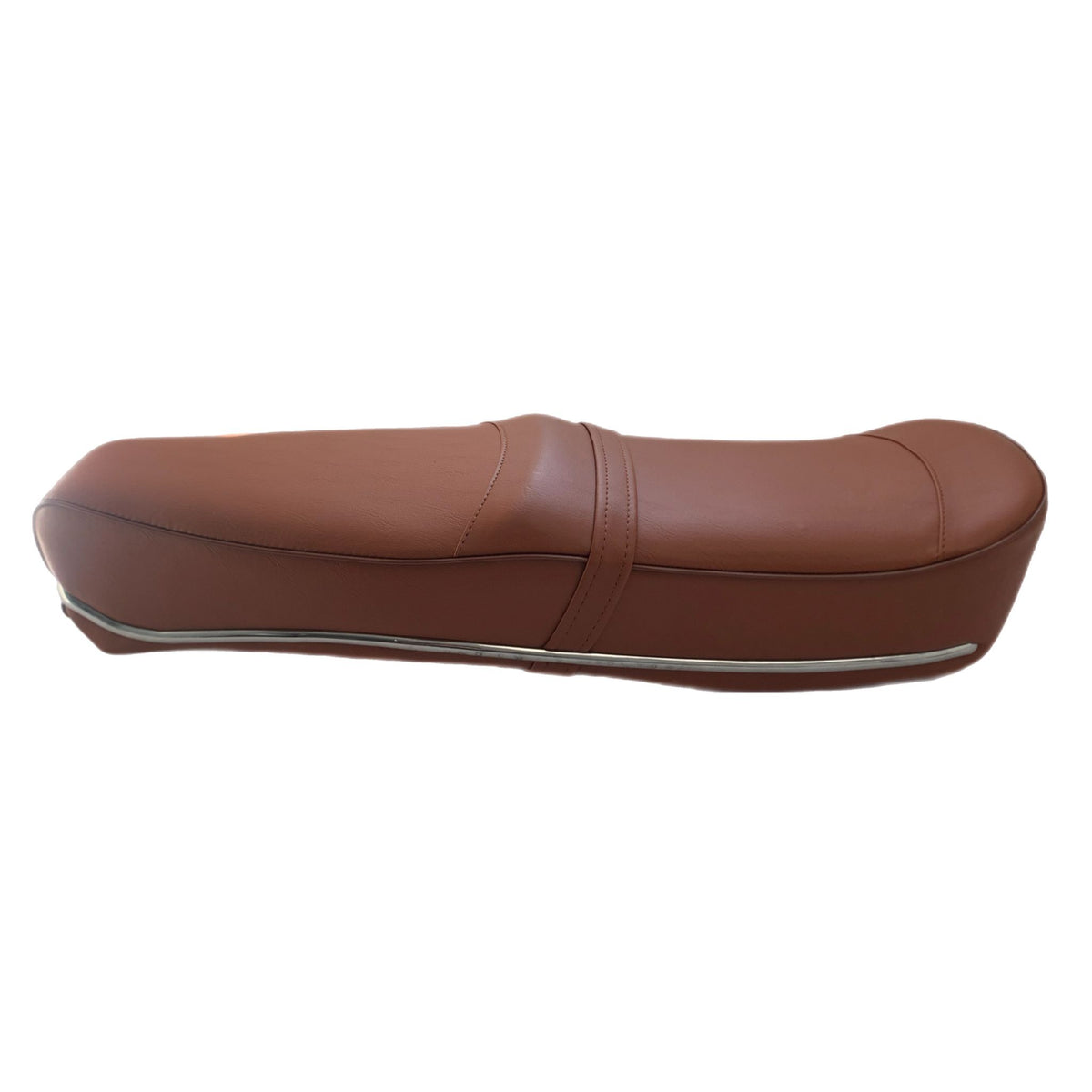 Lambretta Series 1 2 3 Li GP SX TV Pegasus Style Seat - Tan with Stainless Steel Trim