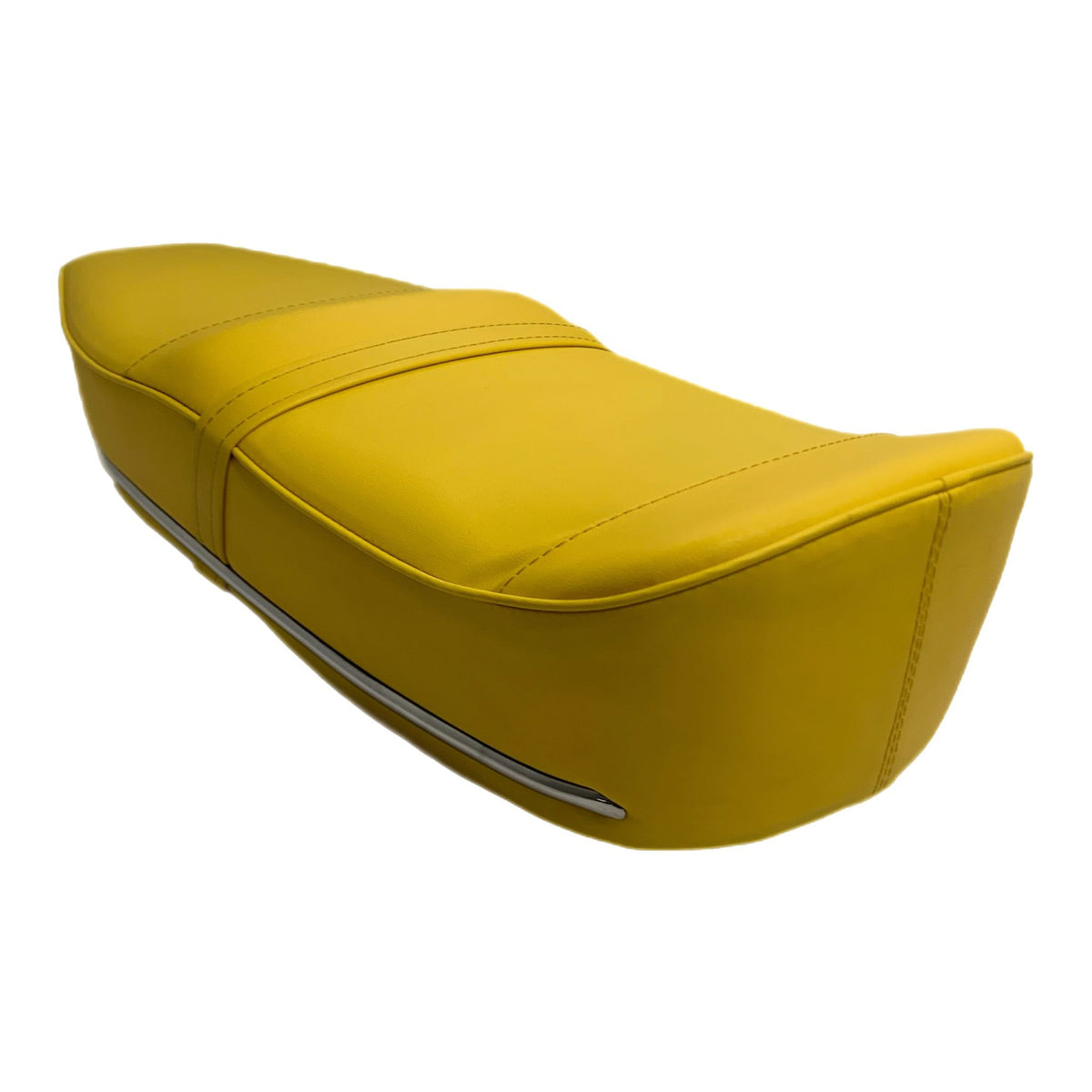 Lambretta Series 1 2 3 Li GP SX TV Pegasus Style Seat - Yellow with Stainless Steel Trim