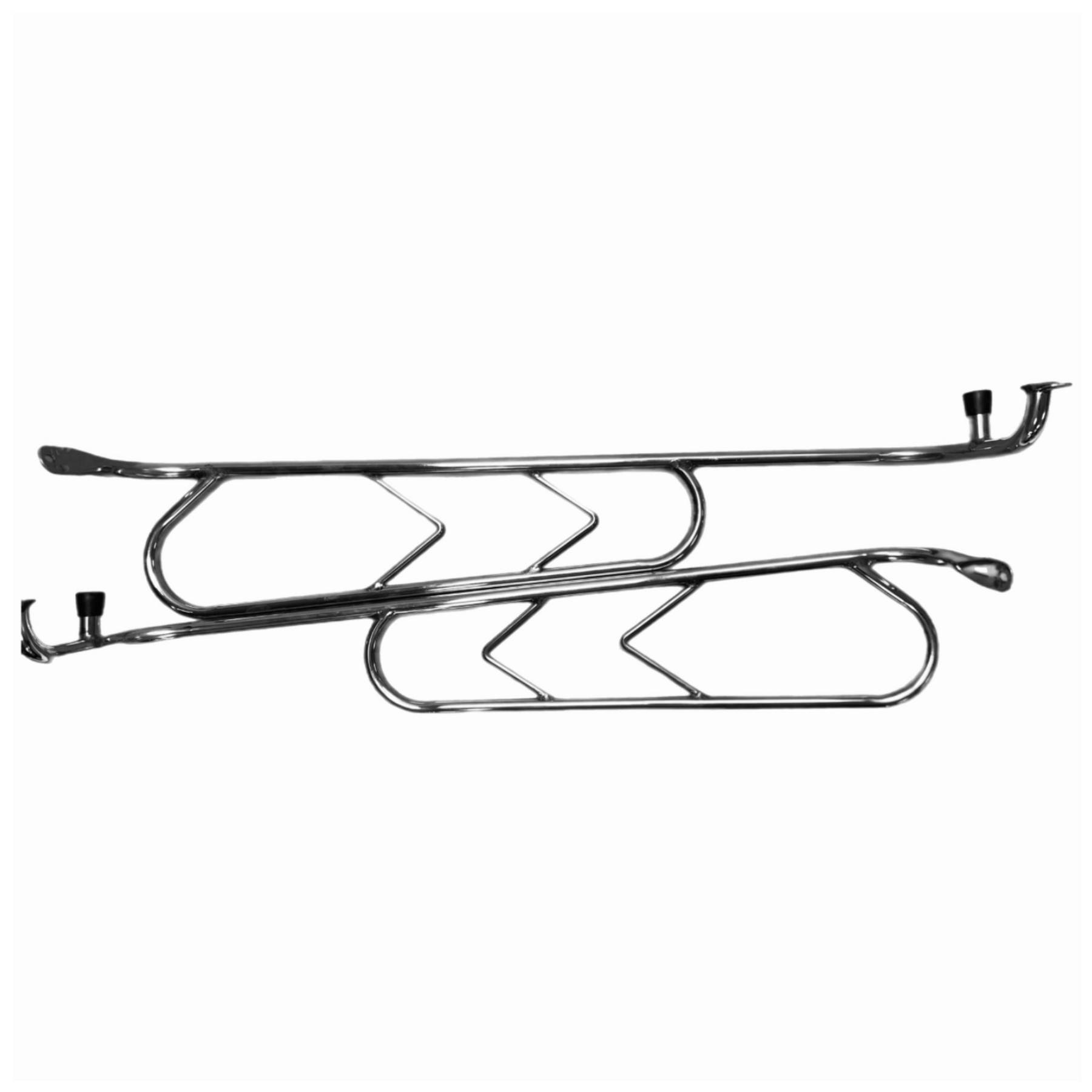 Lambretta Series 1 2 Li TV Rear Crash Bars Florida Style Fish Tail - Polished Stainless Steel