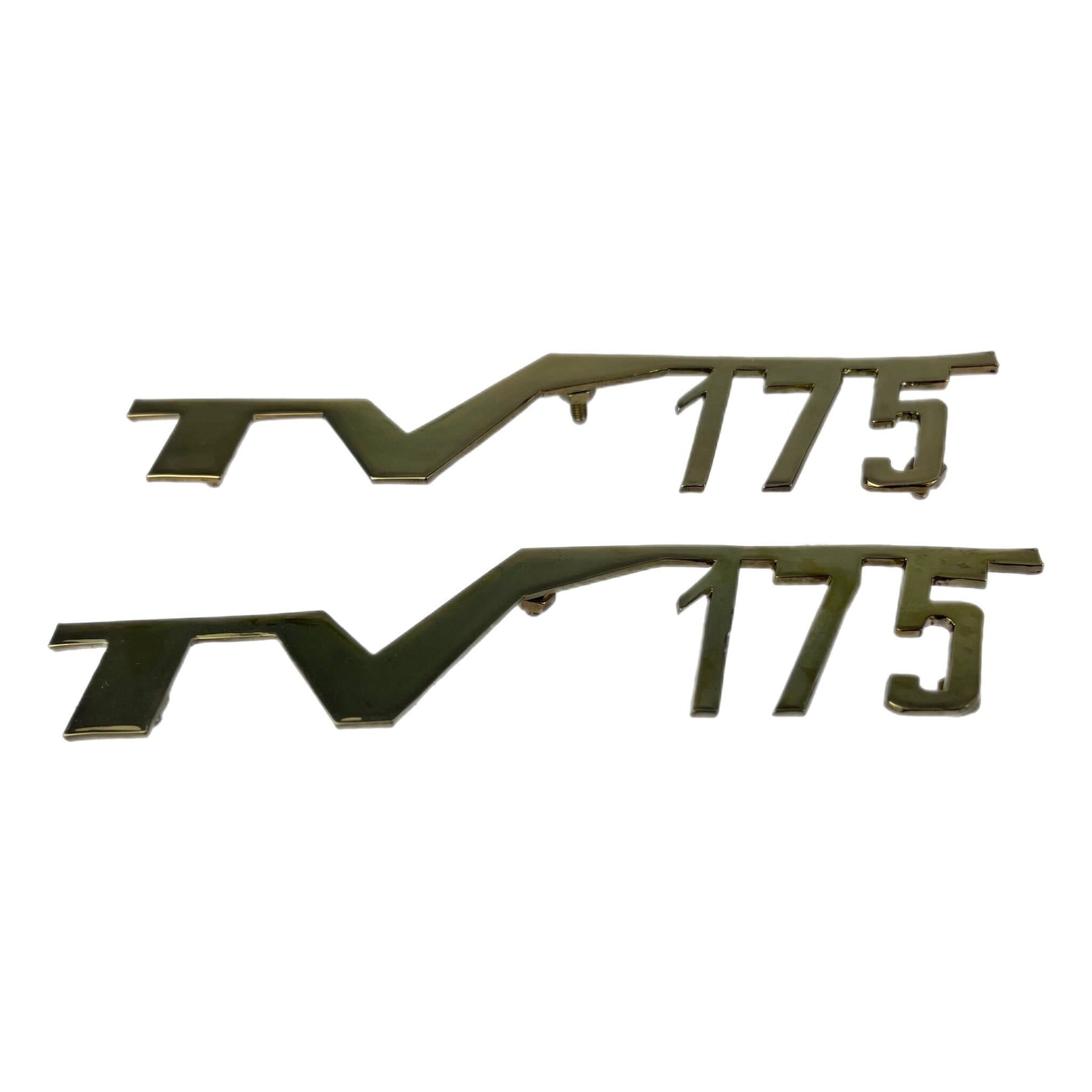 Lambretta Series 2 TV 175 Side Panel Badge Pair - Gold Chrome