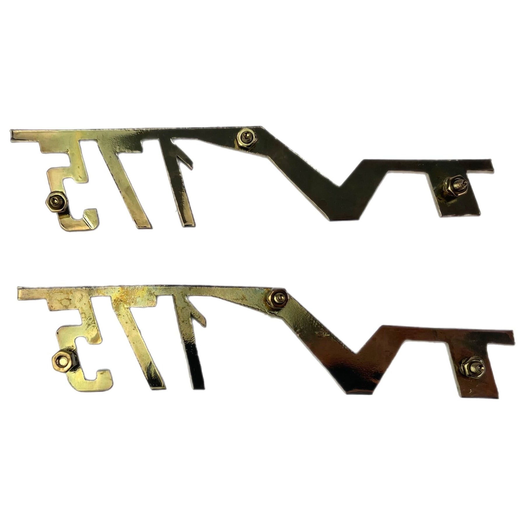 Lambretta Series 2 TV 175 Side Panel Badge Pair - Gold Chrome