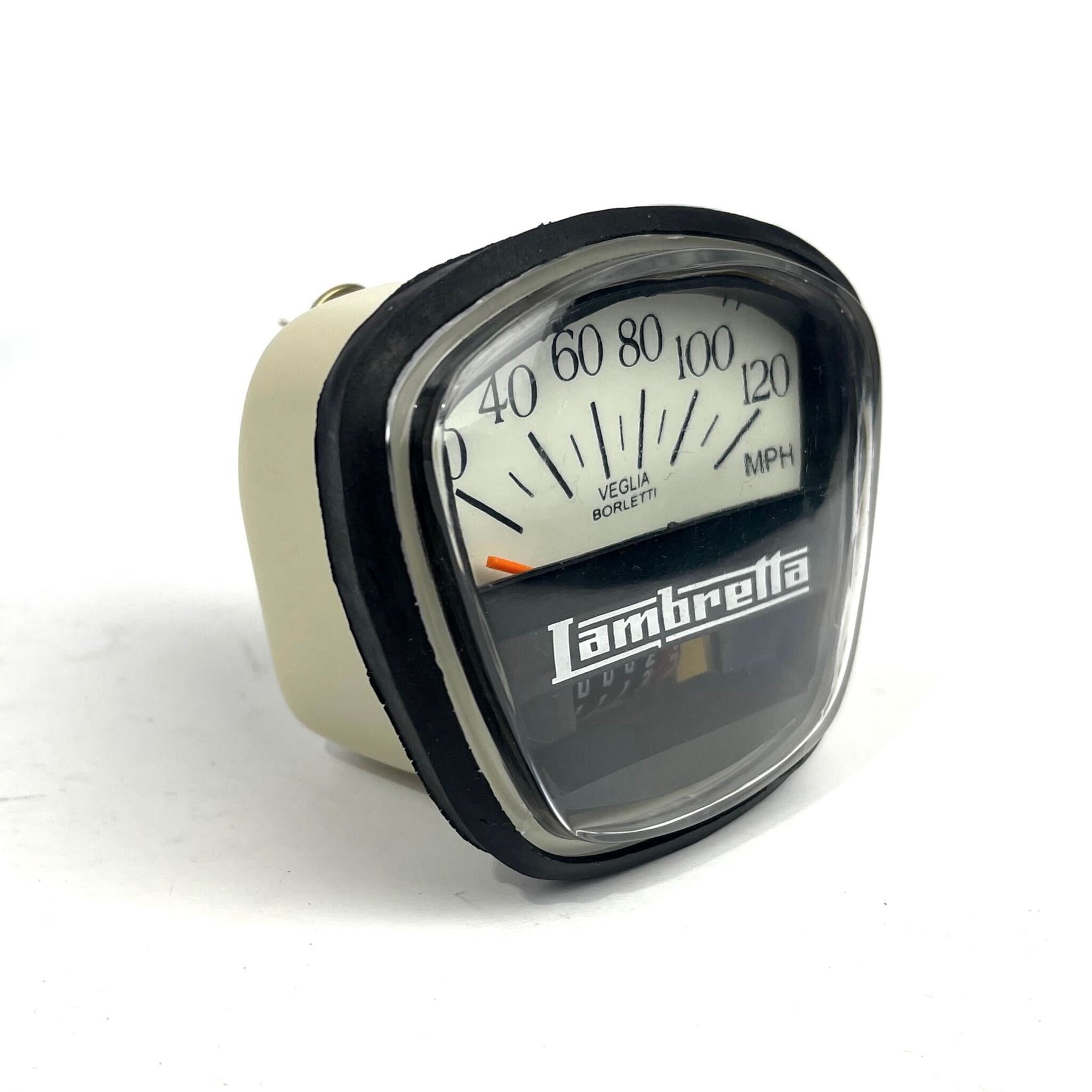 Lambretta Series 3 GP Li SX TV 120 mph Black Speedometer - Italian Fitment