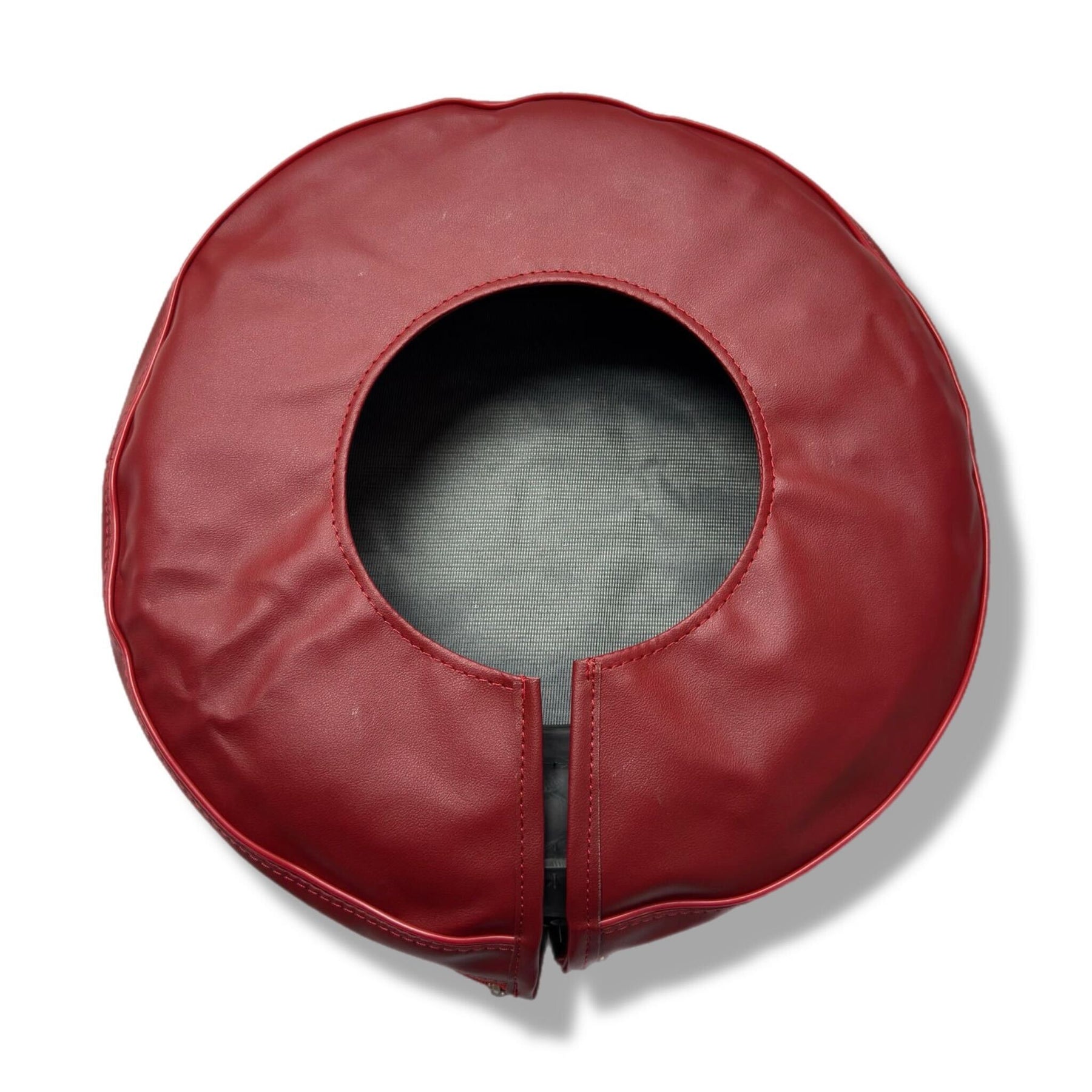 Lambretta 10" Spare Wheel Cover - Oxblood Red with White Logo