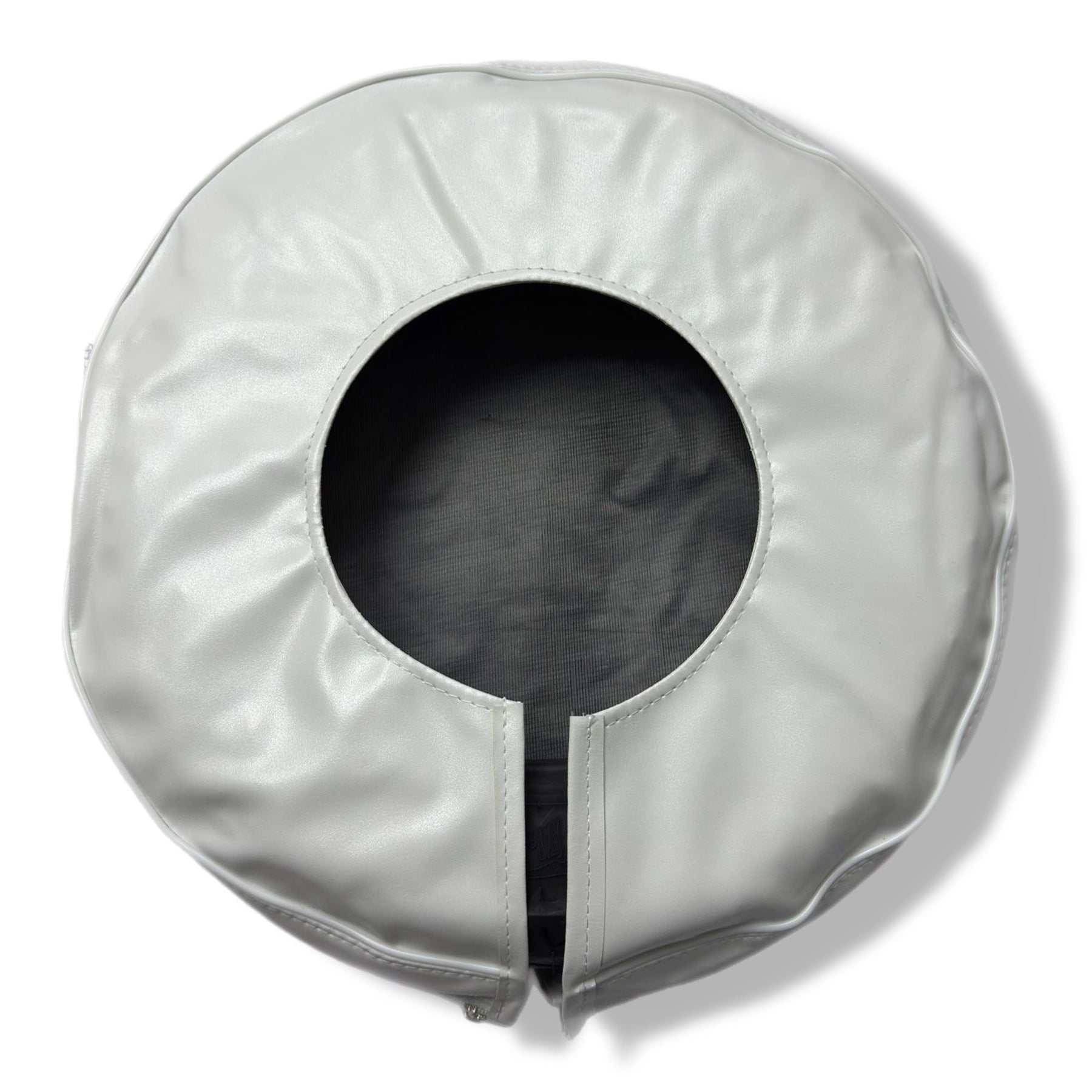 Lambretta 10" Spare Wheel Cover - White with Oxblood Red Logo