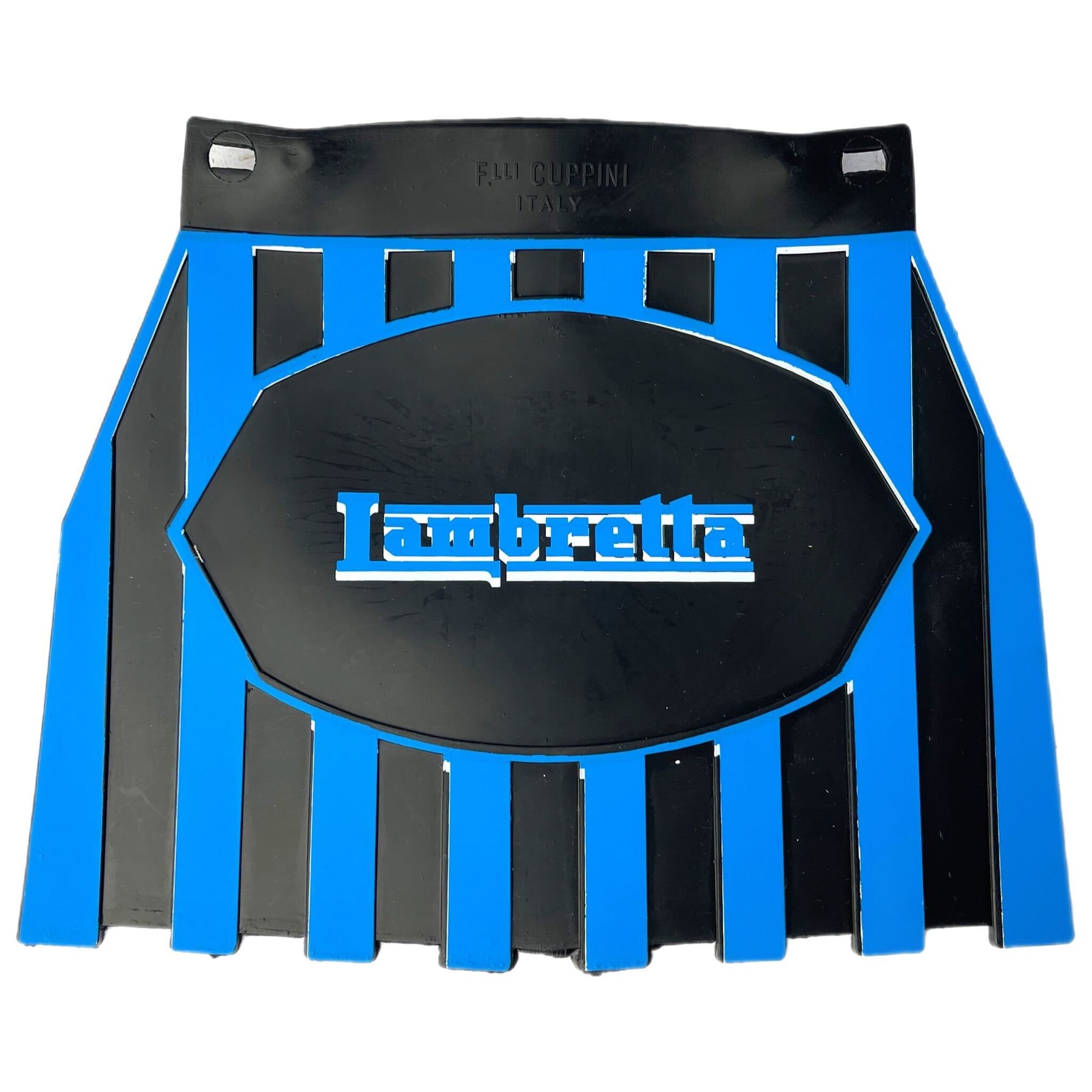 Lambretta Striped Mudflap With Lambretta Logo - Black/Blue