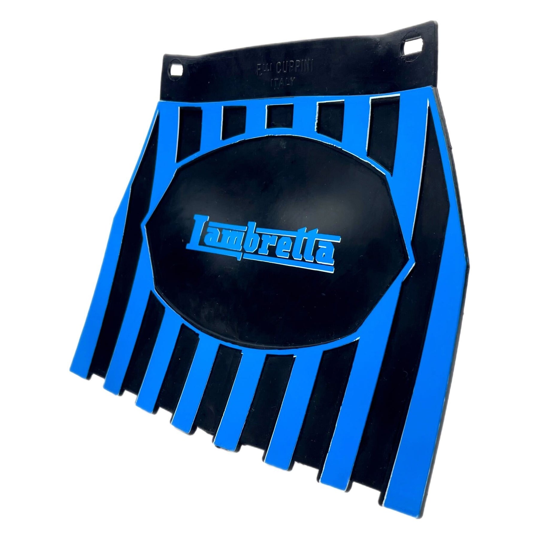 Lambretta Striped Mudflap With Lambretta Logo - Black/Blue