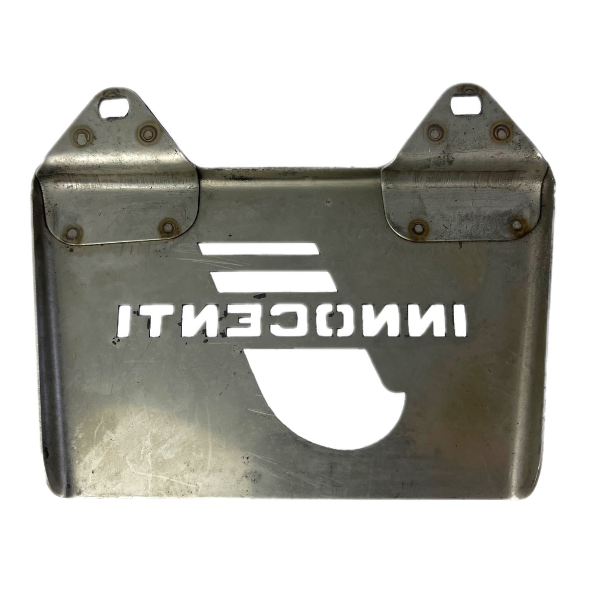 Lambretta 'Innocenti' Laser Cut Rear Mudflap - Polished Stainless Steel