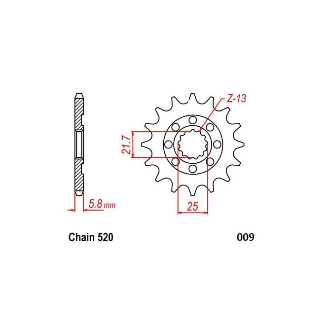 Moto-Master Kawasaki Steel Front Sprocket (520-13T)