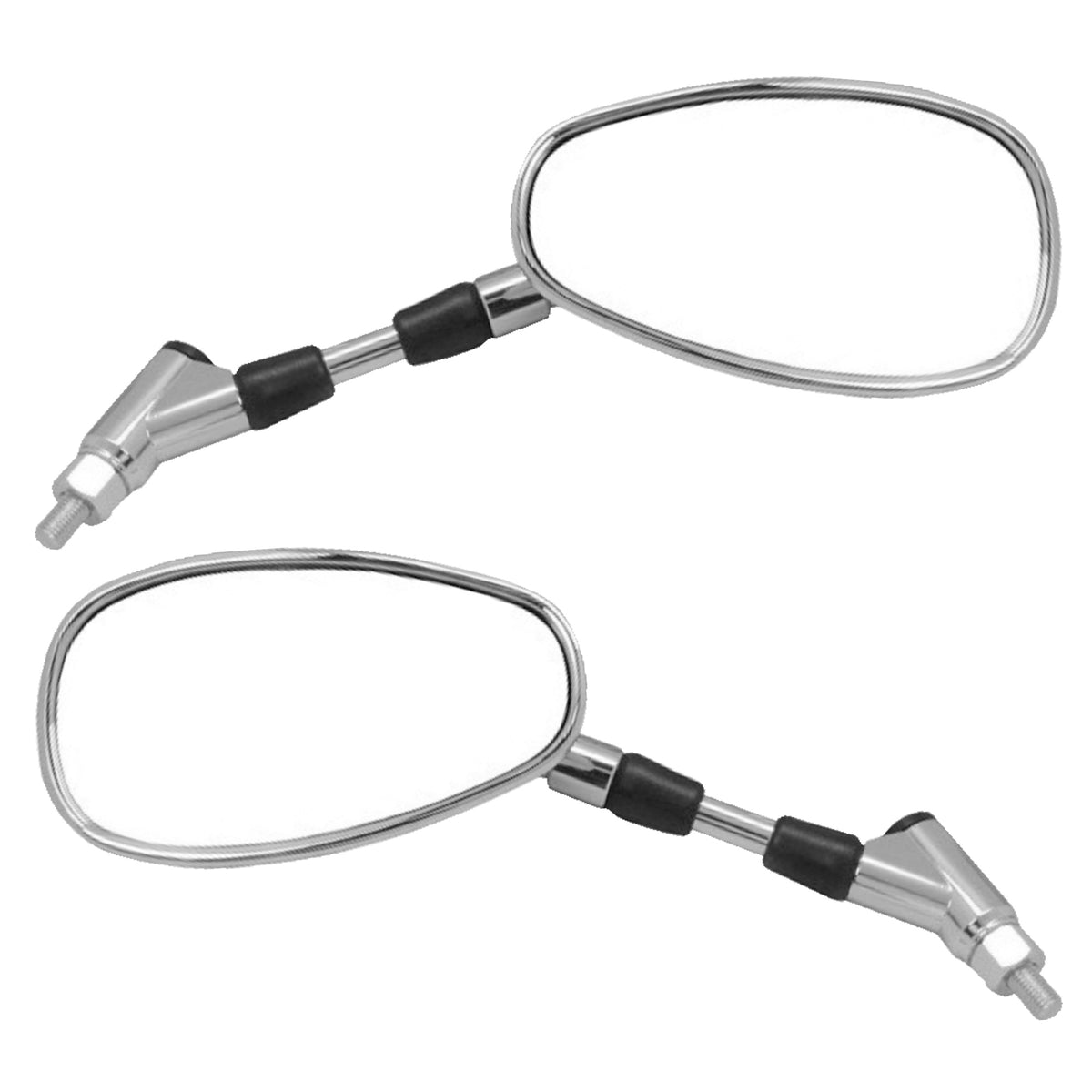 Bike It Yamaha Oval Chrome Mirrors Pair Motorcycle Replacement Road #Y009