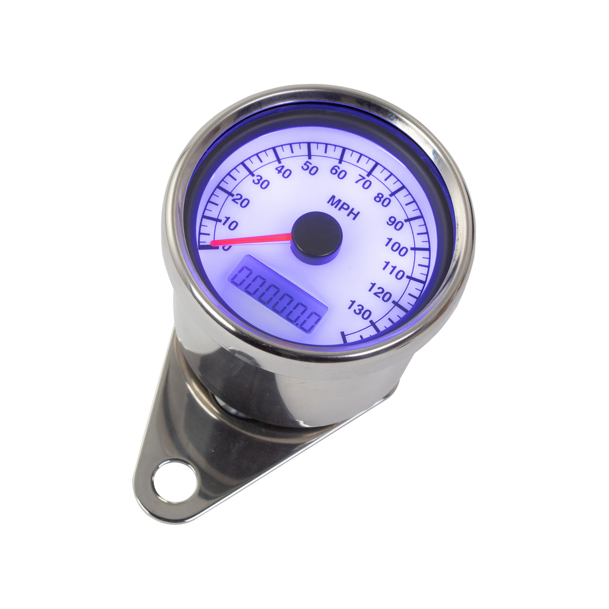 LED Chrome MPH Speedo 140mph 2:1 Ratio Motorcycle Speedometer