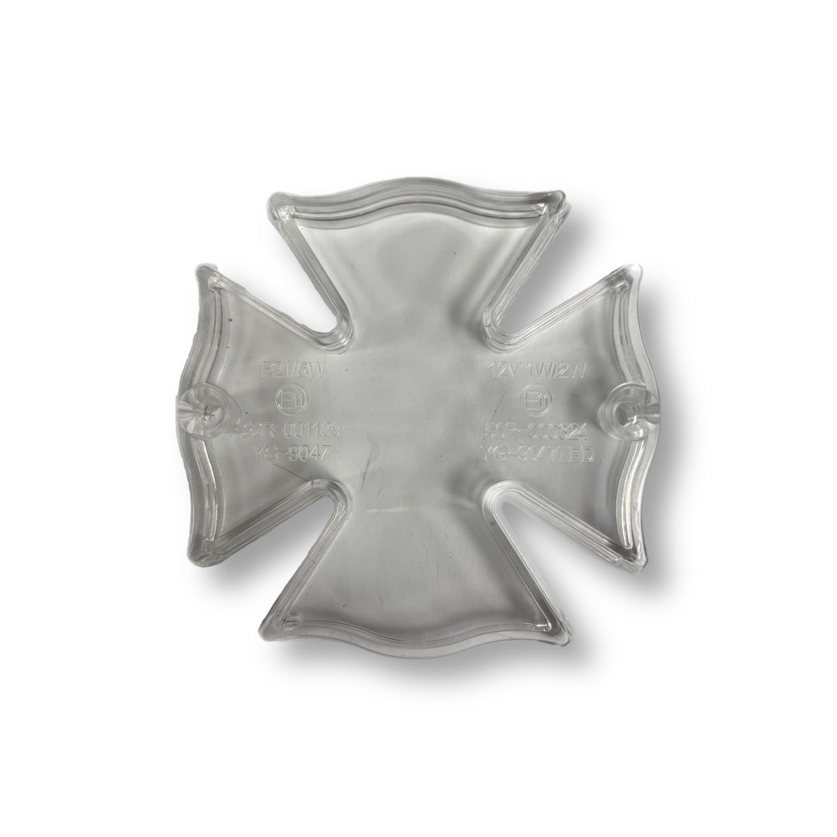 Maltese Cross Custom Clear Chrome Tail Light Unit Replacement Lens