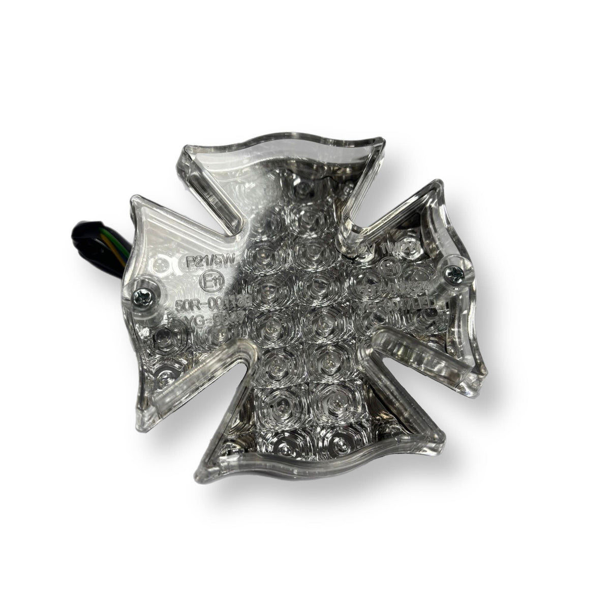 Maltese Cross Custom LED Chrome Stop Tail Light Unit