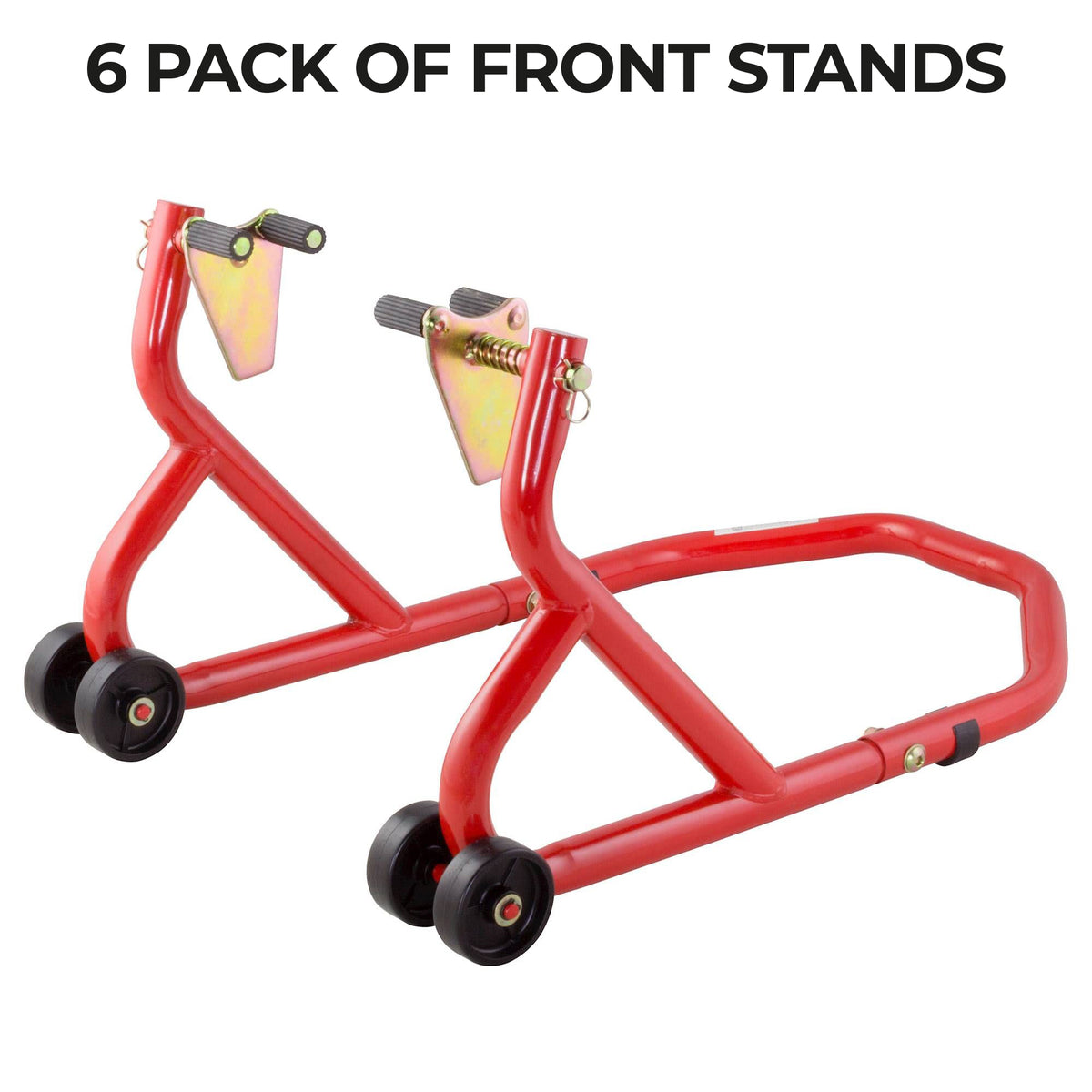 BikeTek Series 3 Front Paddock Stand 6 Pack Red Motorcycle - Beedspeed