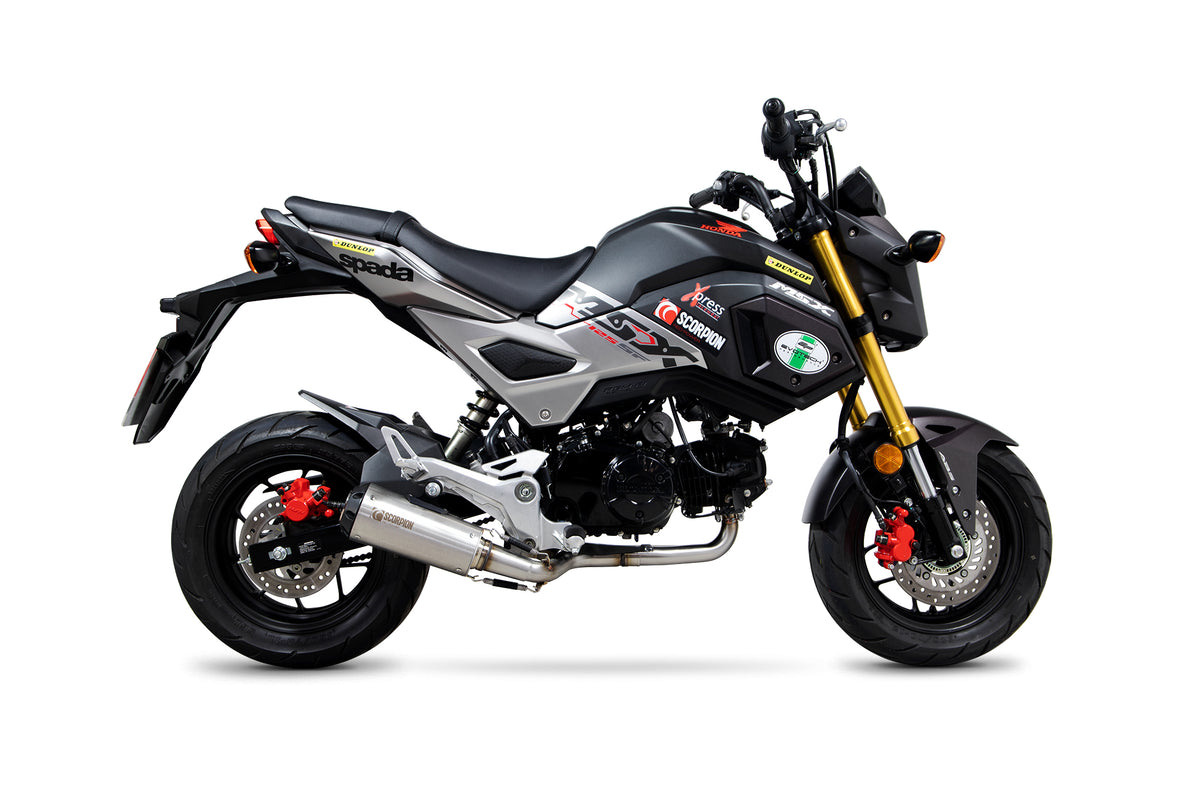 Honda MSX/Grom 125 (2016–2020) Scorpion Exhaust Red Power Full System - Brushed Stainless