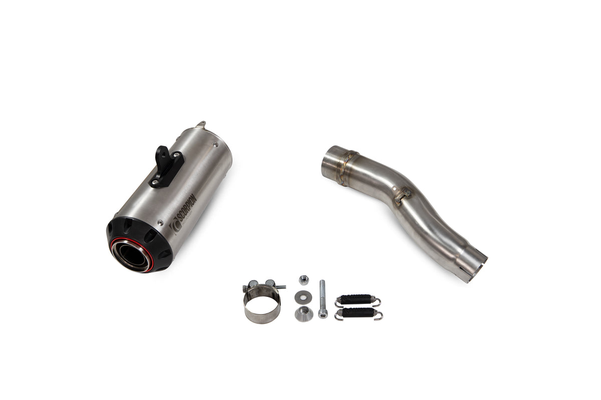 Honda CB 500 F (2019–2025) Scorpion Exhaust Red Power Slip-on - Brushed Stainless