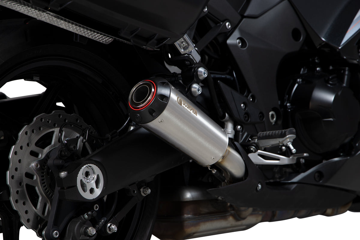 Kawasaki Z 1000 SX (2017–2019) Scorpion Exhaust Red Power Slip-on Pair - Brushed Stainless
