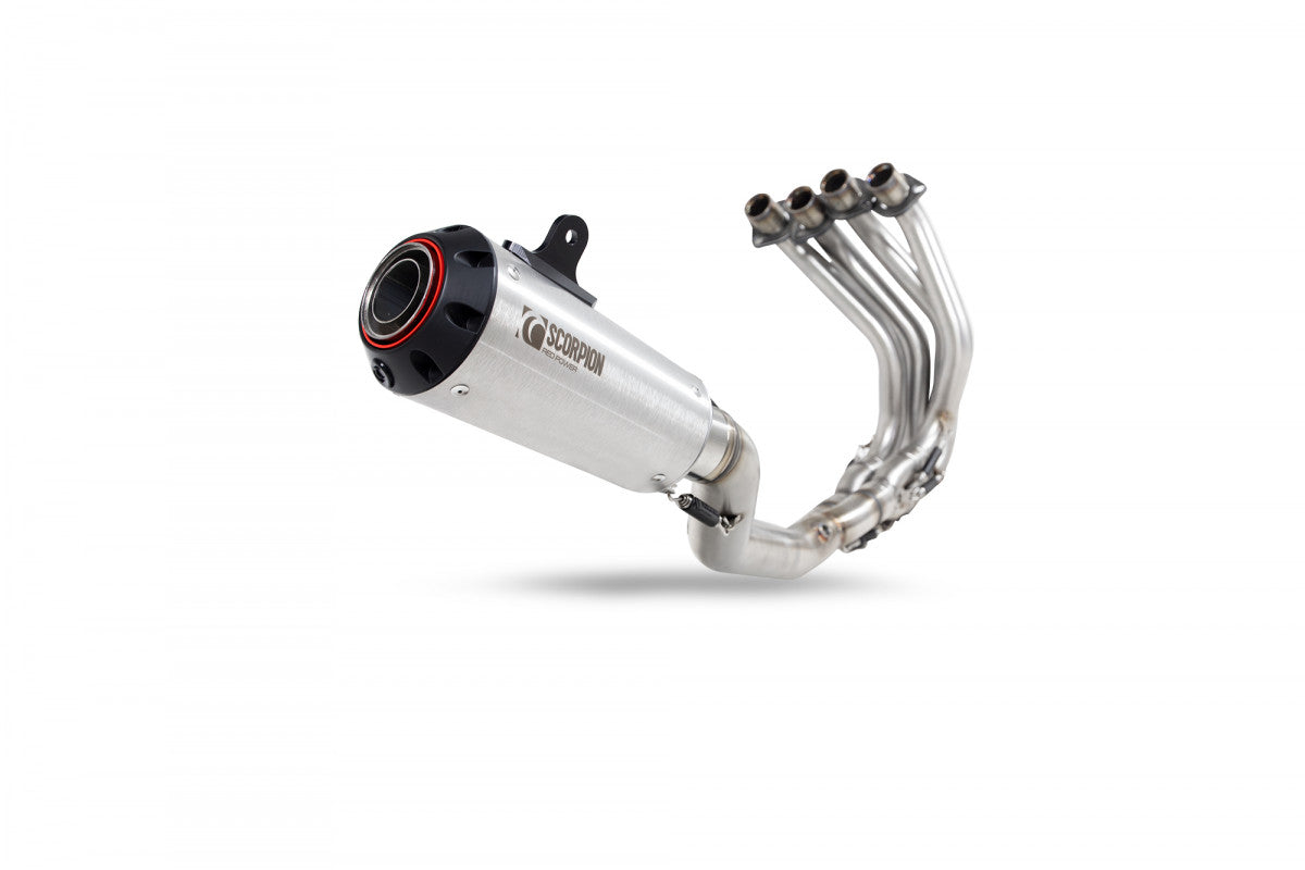 Kawasaki Ninja ZX-25R (2020–2022) Scorpion Exhaust Red Power Full System - Brushed Stainless