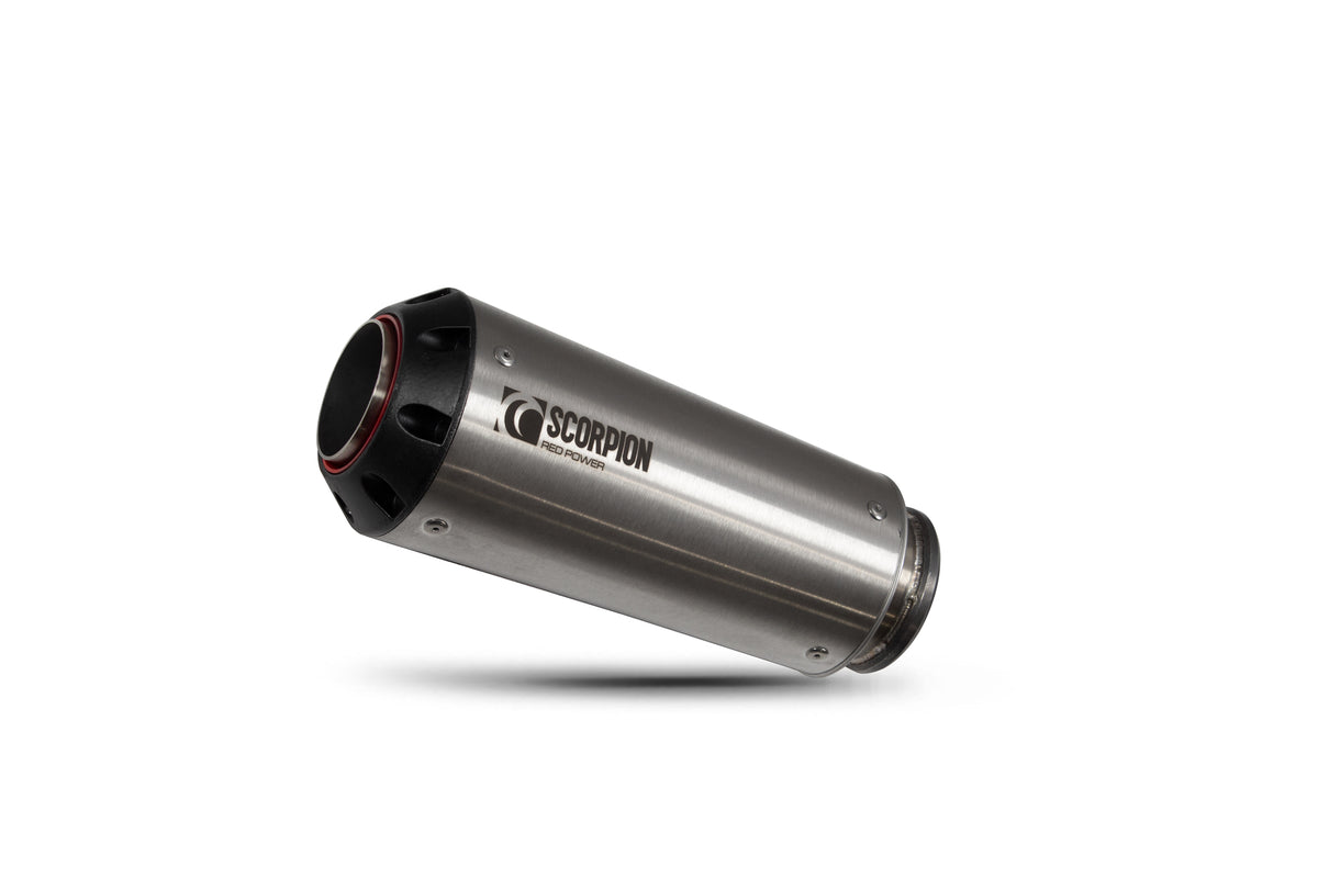 KTM Duke Super R (2014–2019) Scorpion Exhaust Red Power Slip-on - Brushed Stainless