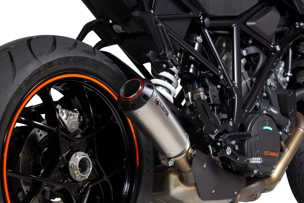 KTM Duke Super R (2014–2019) Scorpion Exhaust Red Power Slip-on - Titanium