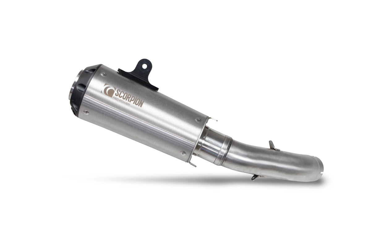 KTM Duke 390 (2021–2023) Scorpion Exhaust Red Power Slip-on - Brushed Stainless