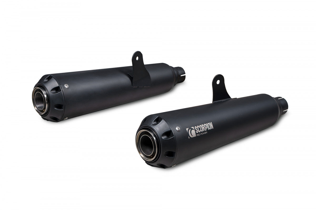 Royal Enfield Interceptor GT 650 (2019-2024) Scorpion Exhaust Serket Slip-On Pair - Black Ceramic