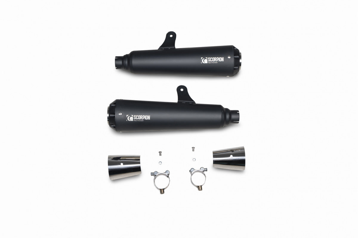 Royal Enfield Continental GT 650 (2019-2024) Scorpion Exhaust Serket Slip-On Pair - Black Ceramic