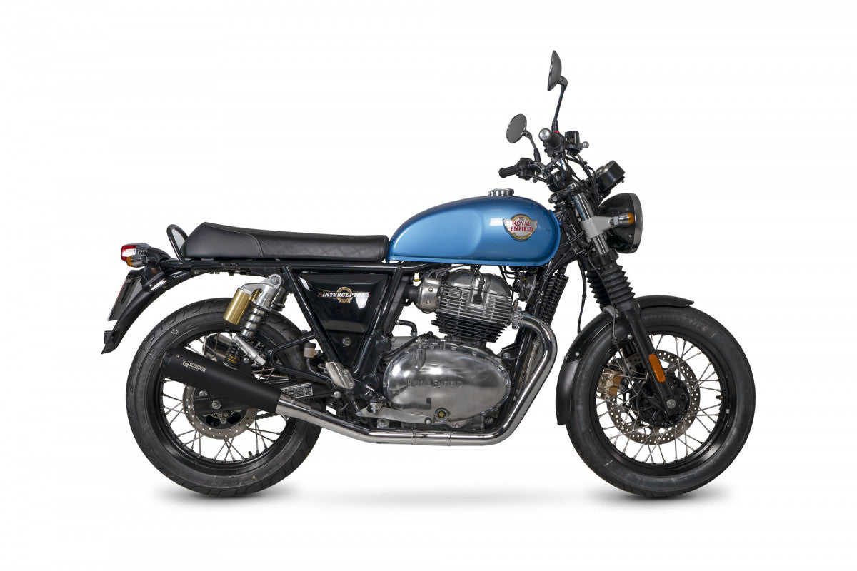 Royal Enfield Continental GT 650 (2019-2024) Scorpion Exhaust Serket Slip-On Pair - Black Ceramic