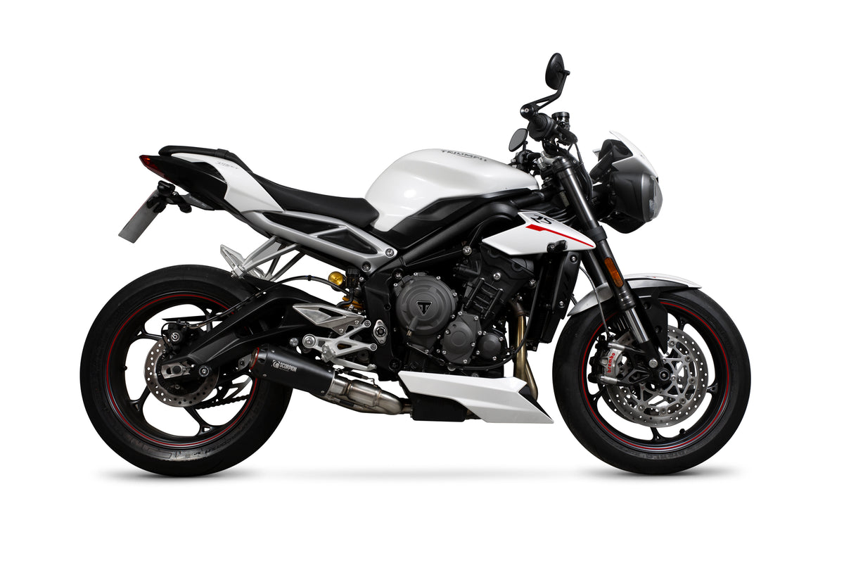 Triumph Street Triple 765 S/R/RS (2017–2019) Scorpion Exhaust Red Power Slip-on - Black Ceramic