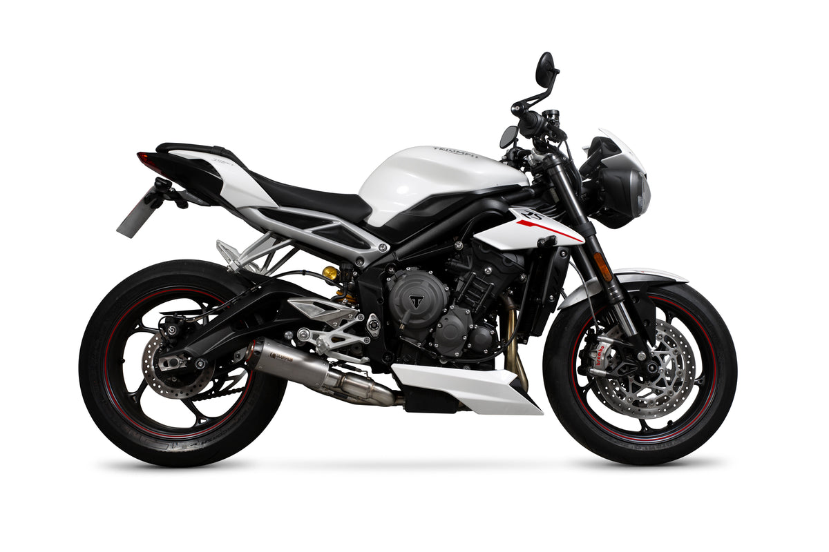 Triumph Street Triple 765 S/R/RS (2017–2019) Scorpion Exhaust Red Power Slip-on - Titanium