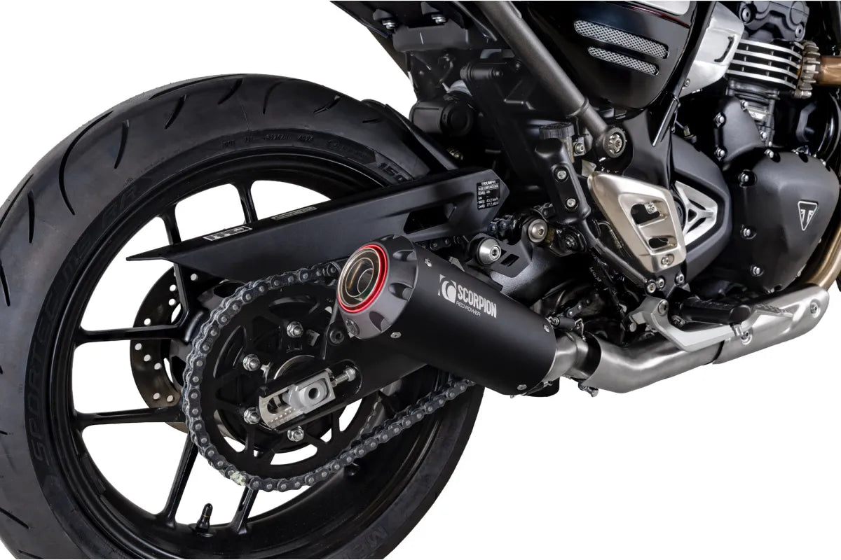 Triumph Speed 400 (2024-2026) SCORPION Exhaust Red Power Slip-on – Black Ceramic Coated