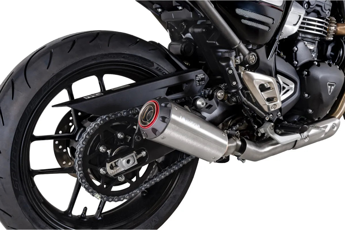 Triumph Speed 400 (2024-2026) SCORPION Exhaust Red Power Slip-on – Brushed Stainless Steel