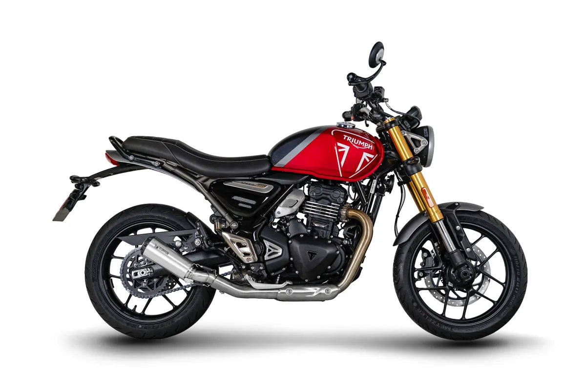 Triumph Speed 400 (2024-2026) SCORPION Exhaust Red Power Slip-on – Brushed Stainless Steel