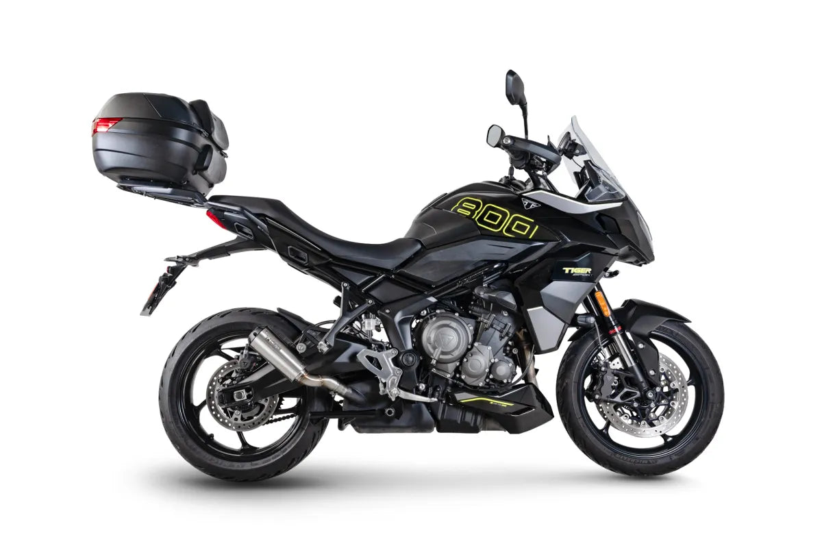 Triumph Tiger Sport 800 (2025-2026) Without Panniers SCORPION Exhaust Red Power Slip-on – Brushed Stainless Steel