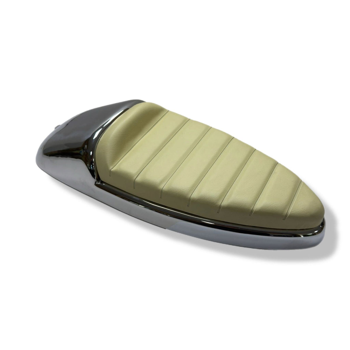Vespa PX PE T5 Classic Single Race Seat - Chrome Metal Base - Made To Order Custom Colours