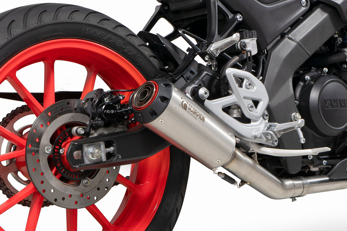 Yamaha MT-125 Euro 4 (2019–2020) Scorpion Exhaust Red Power Full System - Brushed Stainless
