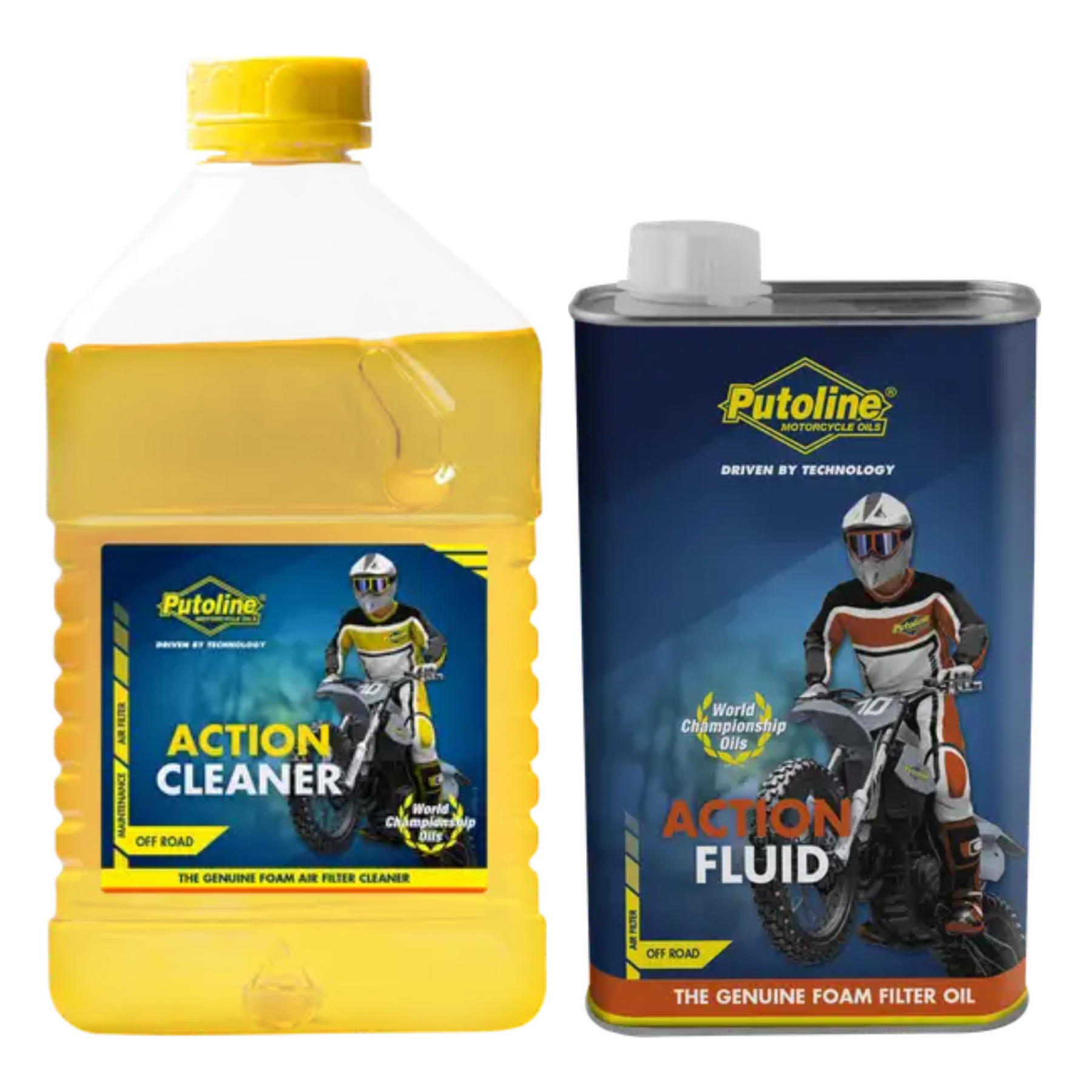 Putoline Action Fluid 1L & Cleaner Fluid For Foam Air Filters Enduro MX 2L Combo Pack