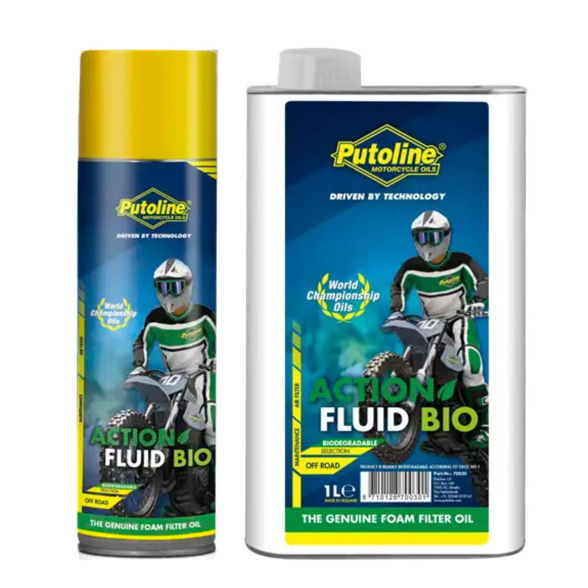 Putoline Action Fluid Bio 1 Litre and Bio Foam Air Filter Oil Spray 600ml Combo Pack