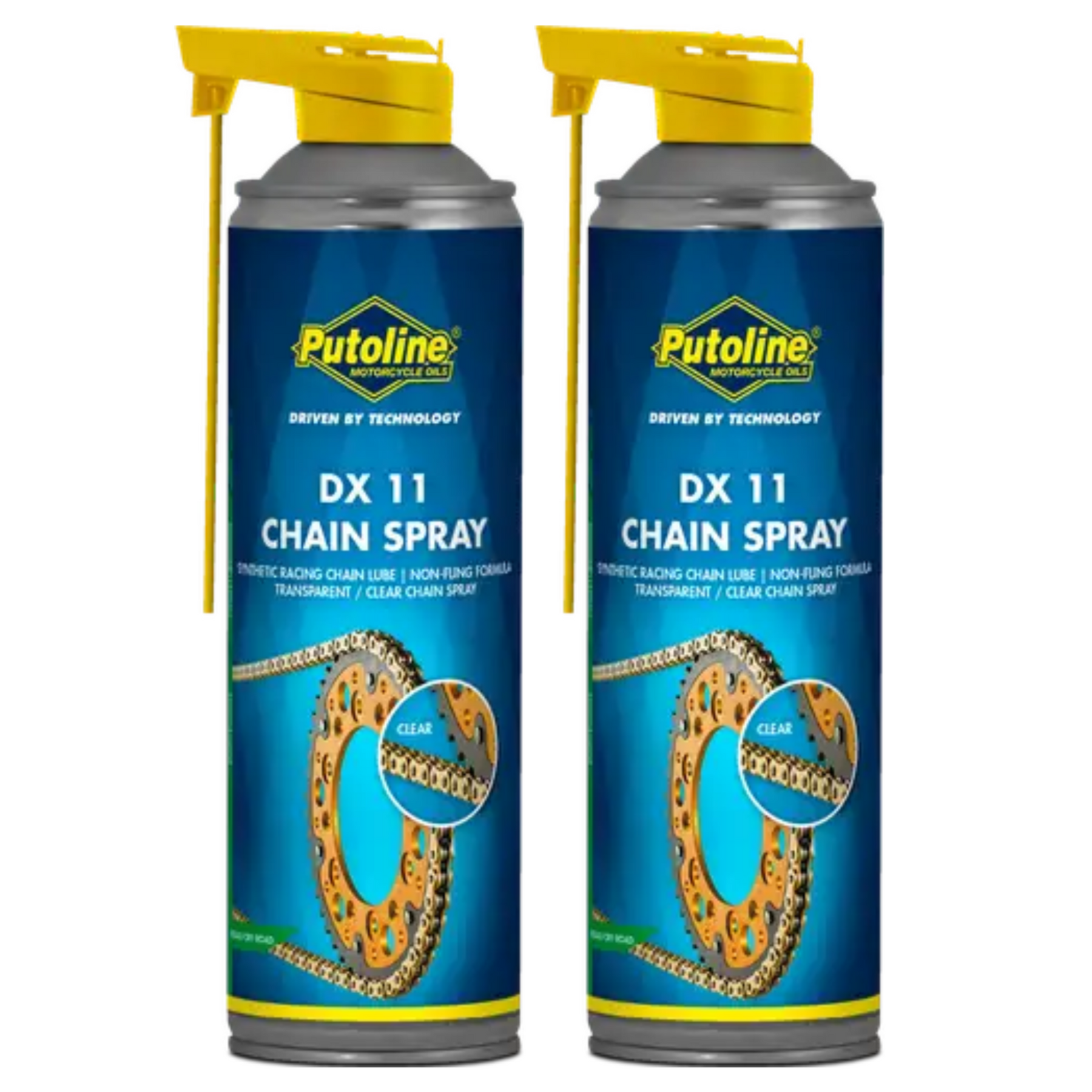 Putoline DX11 High Performance On/Off Road Chain Spray Lube 600ml 2 Pack