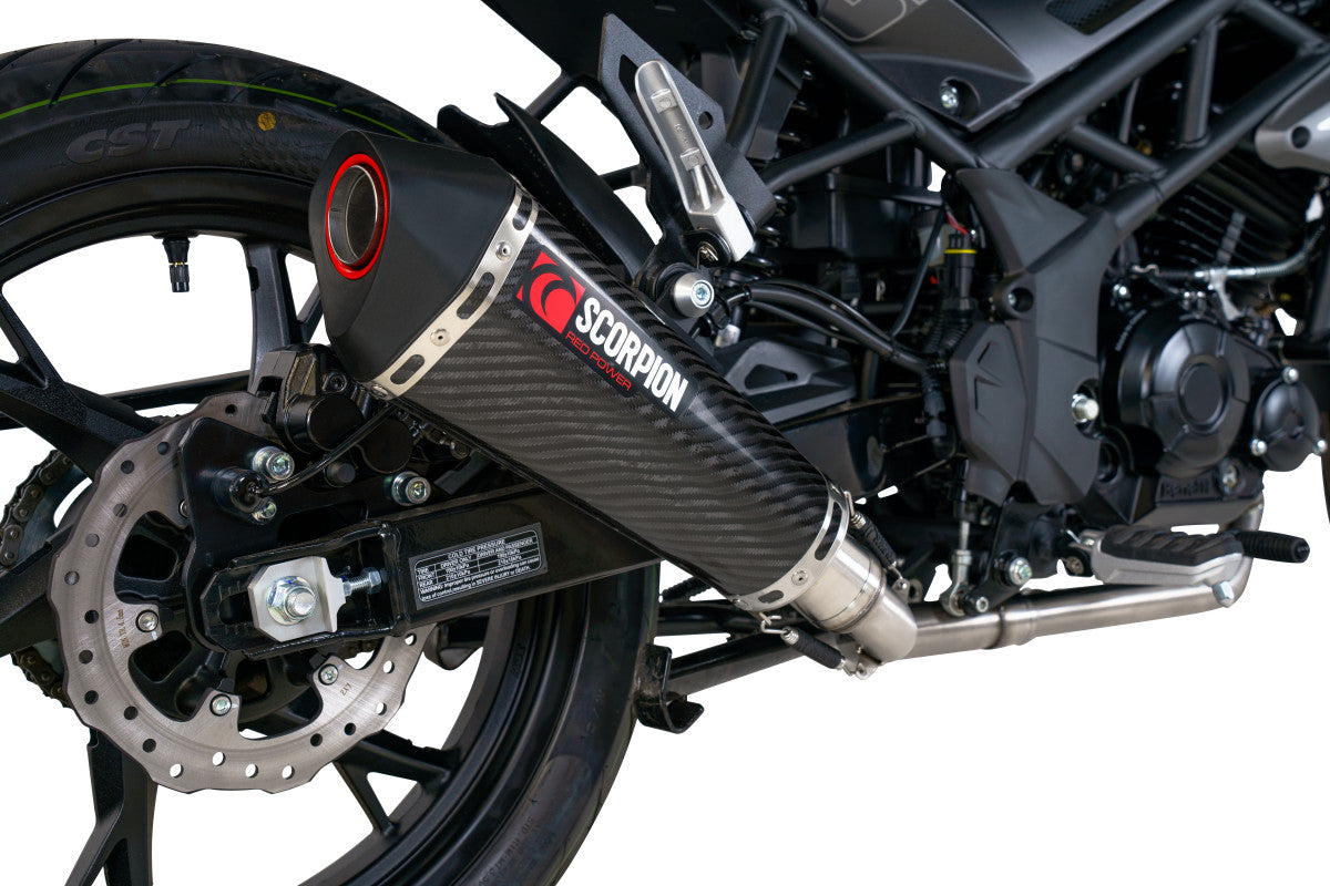 Benelli BN 125 (2021–2024) Scorpion Exhaust Serket Taper Full System – Carbon Fibre