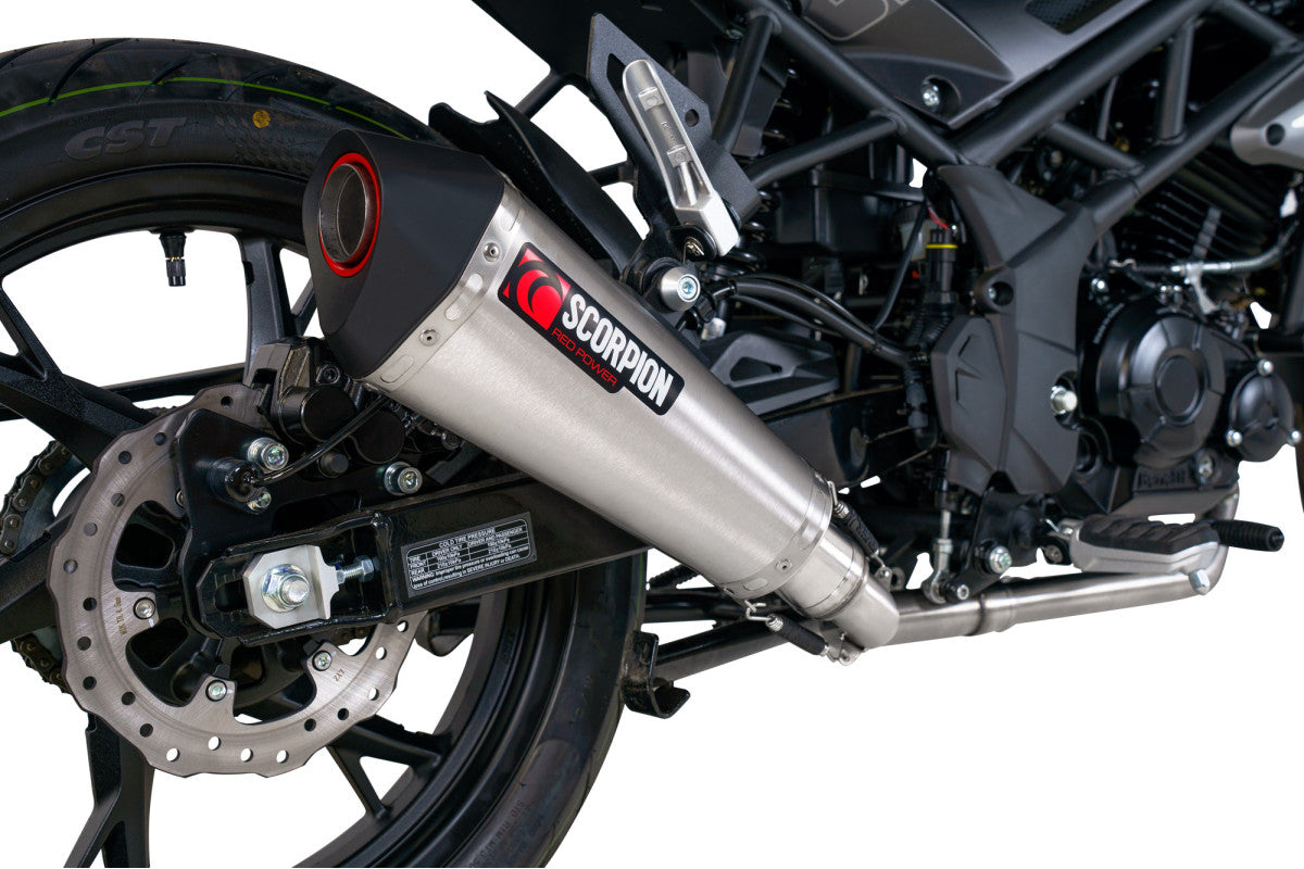 Benelli BN 125 (2021–2024) Scorpion Exhaust Serket Taper Full System – Brushed Stainless