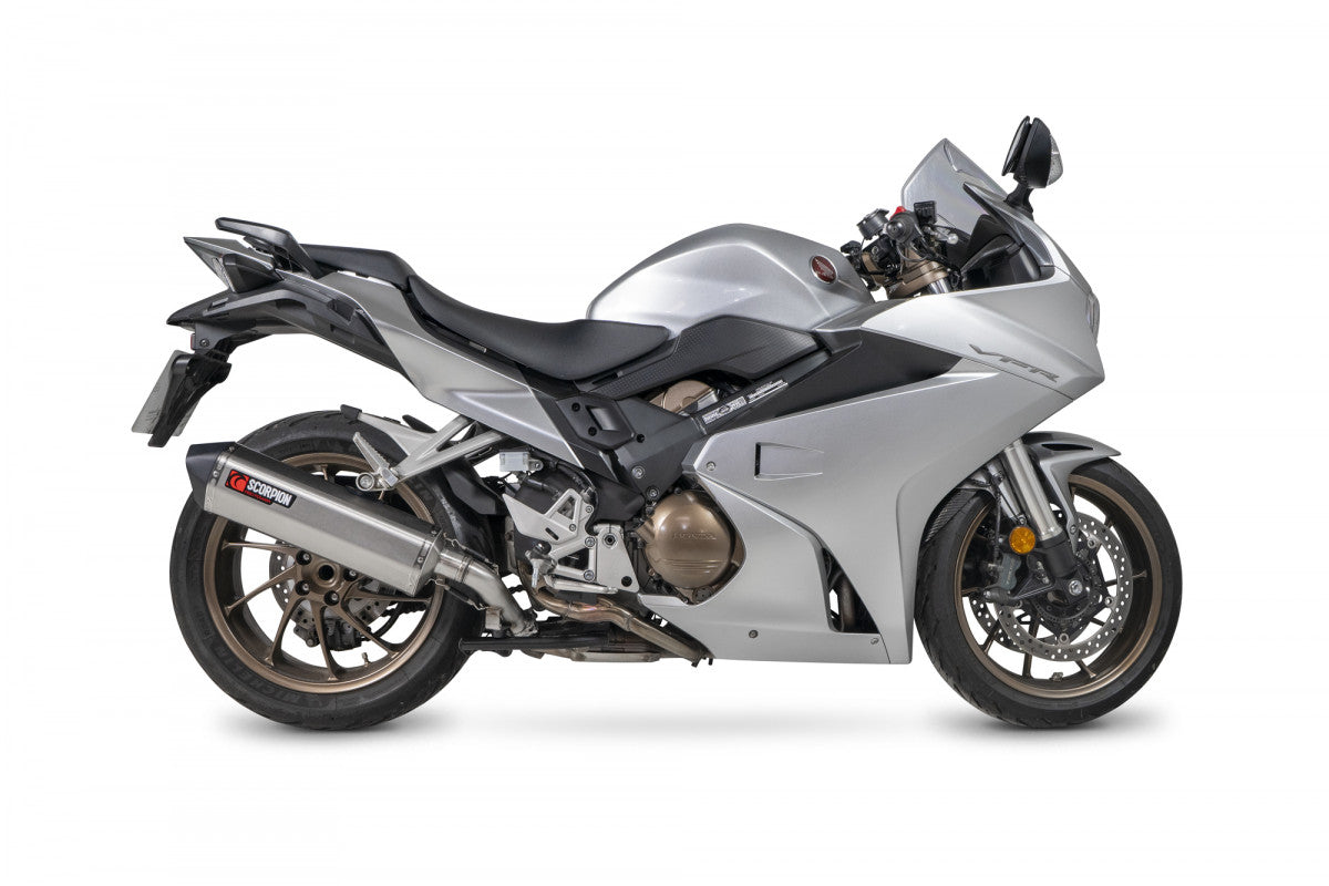 Honda VFR 800F (2014–2020) Scorpion Exhaust Serket Parallel Slip-on - Brushed Stainless