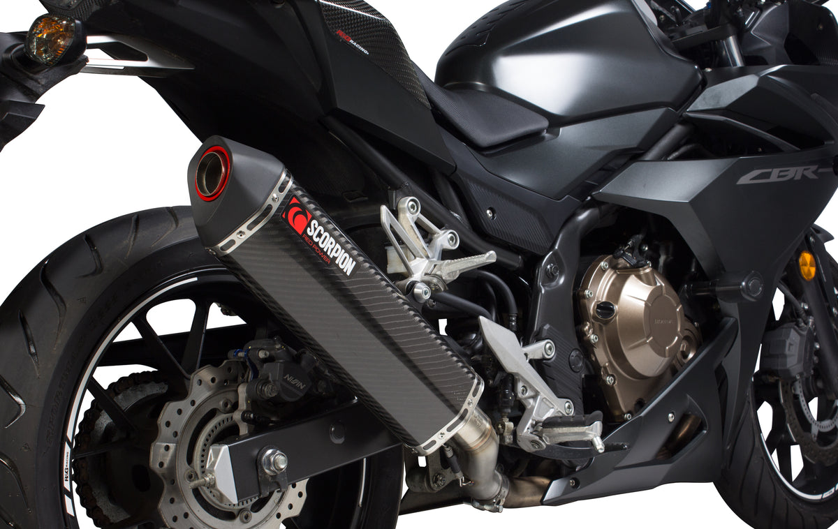 Honda CBR 500 R (2016–2018) Scorpion Exhaust Serket Parallel Slip-on - Carbon Fibre