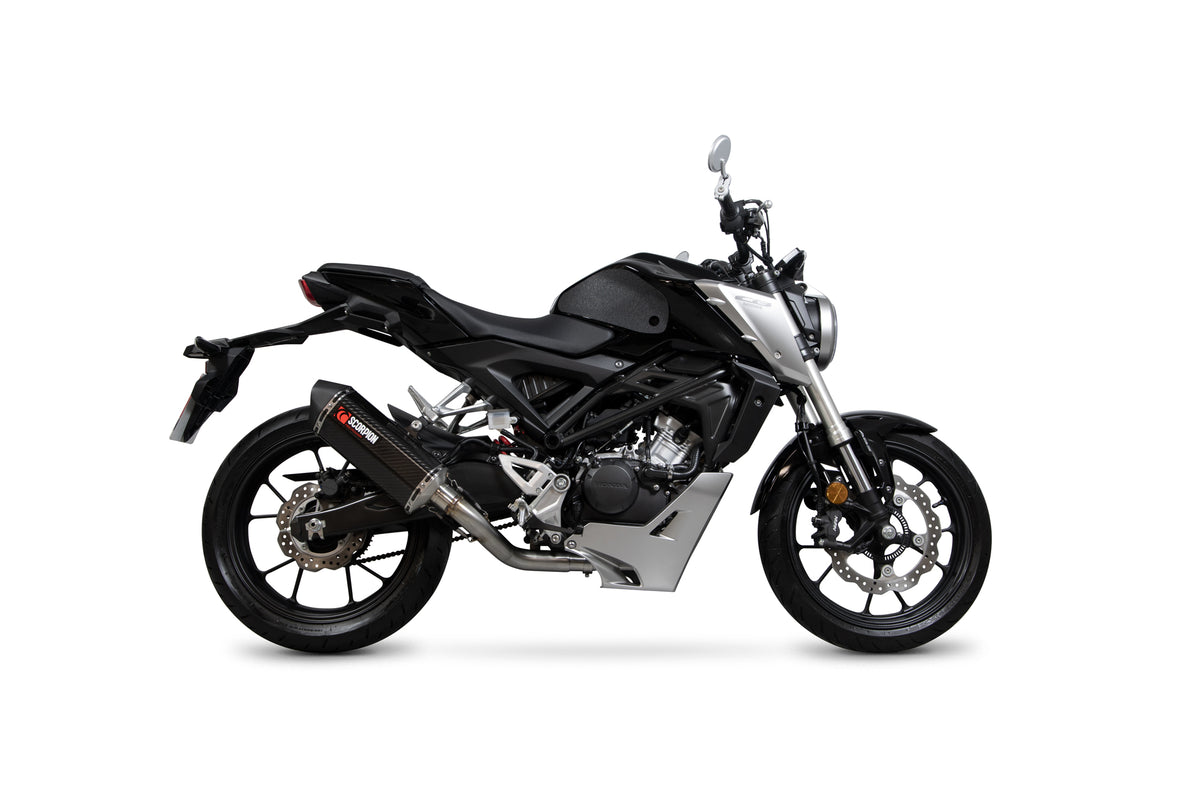Honda CB 125 R (2018–2020) Scorpion Exhaust Serket Parallel Full System - Carbon Fibre