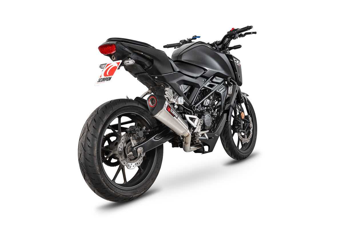 Honda CB 125 R Euro 5 (2024–2025) Scorpion Exhaust Serket Taper Full System - Brushed Stainless