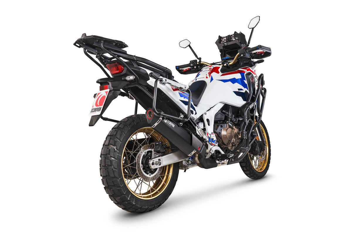 Honda CRF 1100L Africa Twin Euro 5 (2024–2025) Scorpion Exhaust Serket Parallel Slip-on - Black Ceramic