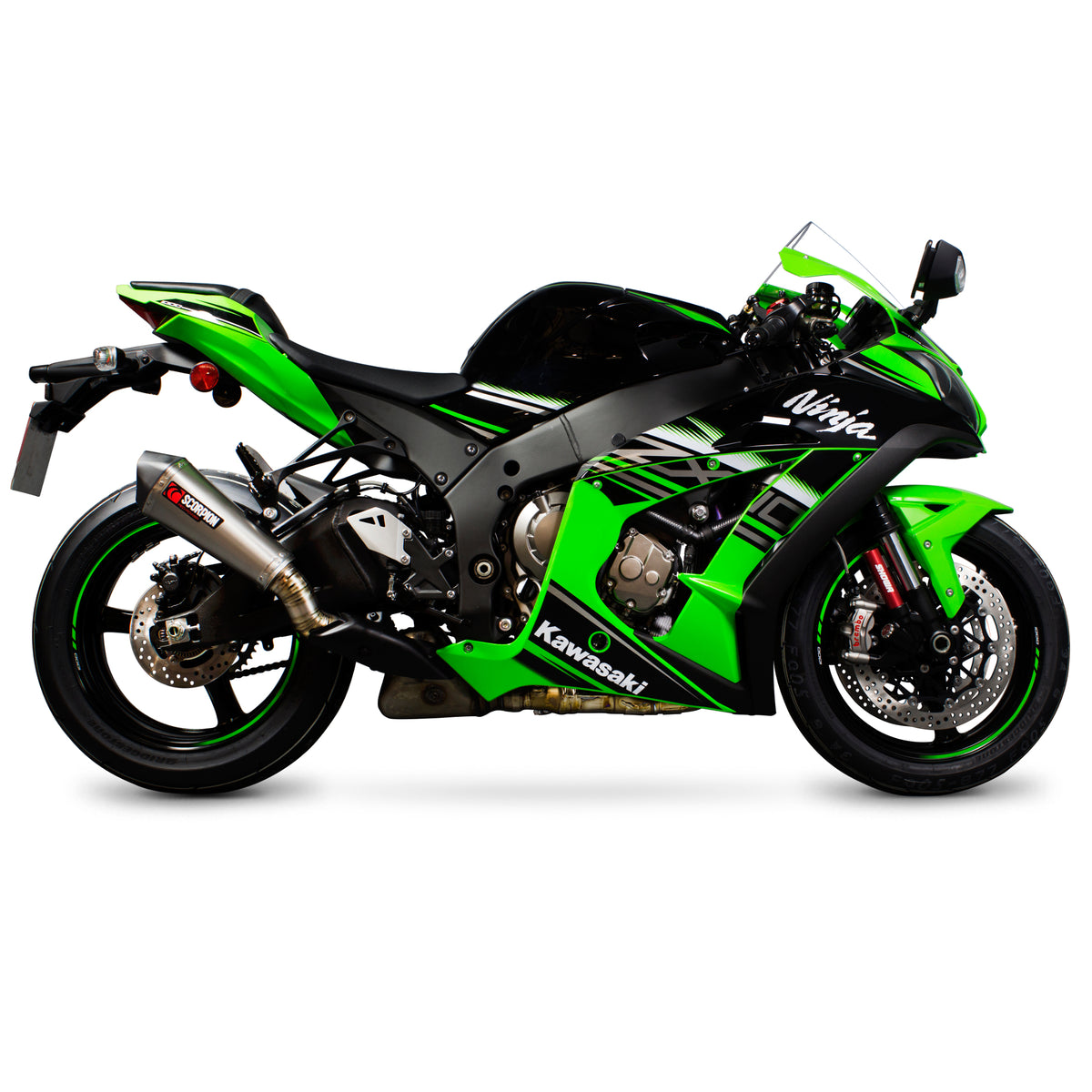 Kawasaki Ninja ZX-10R / ZX-10RR SE (2016–2020) Scorpion Exhaust Serket Taper Slip-on - Brushed Stainless