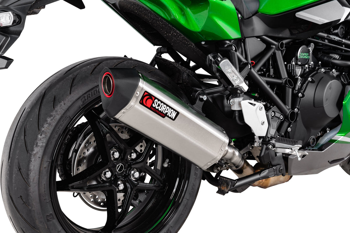 Kawasaki Ninja H2 SX (2022–2025) Scorpion Exhaust Serket Parallel Slip-on - Brushed Stainless