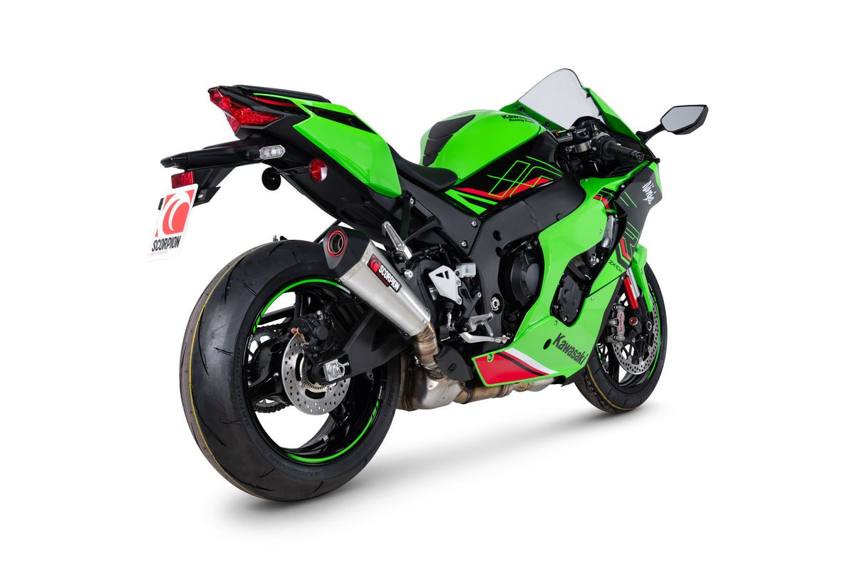 Kawasaki Ninja ZX-10R (2021–2025) Scorpion Exhaust Serket Taper Slip-on - Brushed Stainless