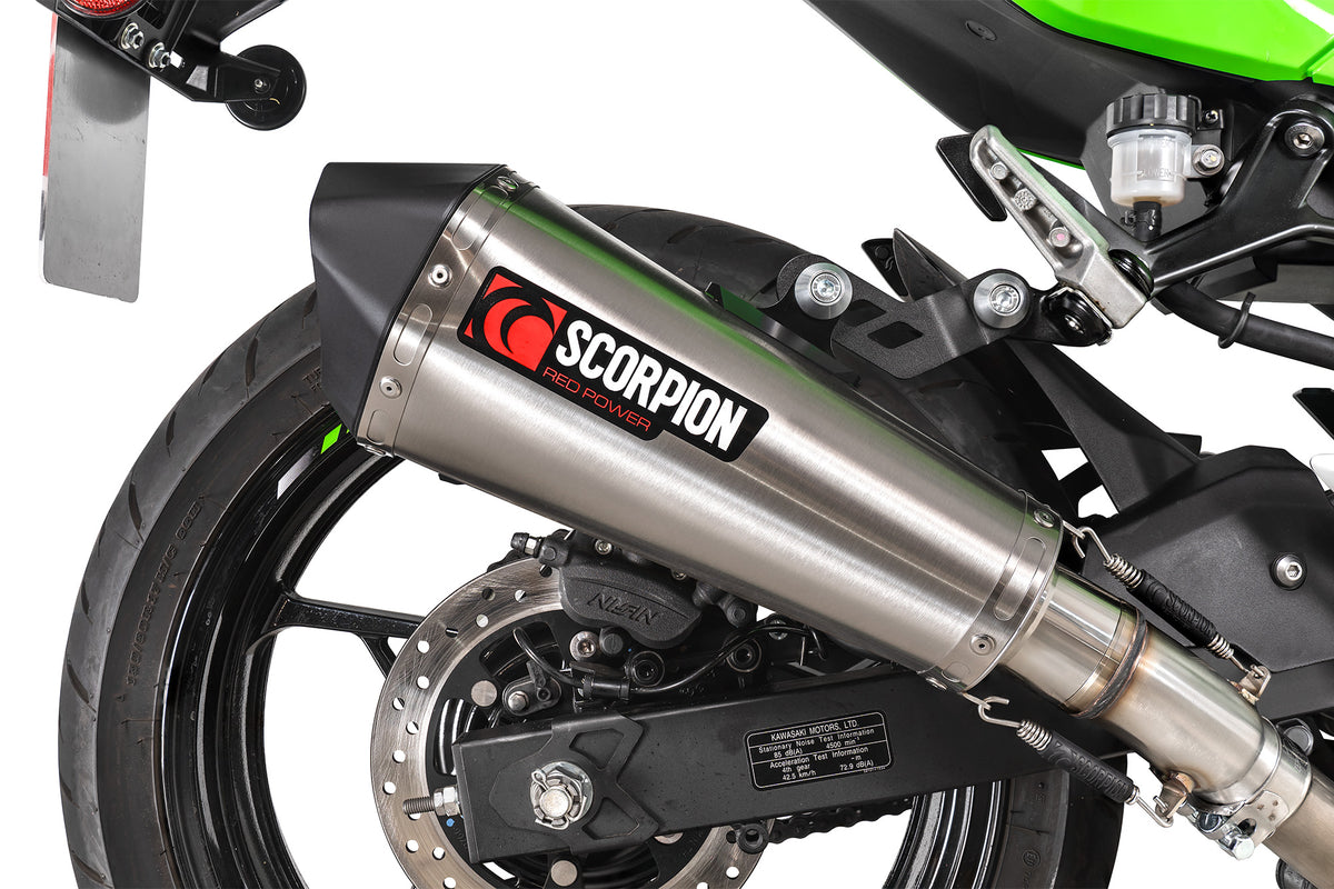 Kawasaki Ninja 500 Euro 5 (2024–2025) Scorpion Exhaust Serket Taper Slip-on - Brushed Stainless